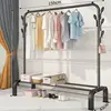 150cm Single Pole 7 Hooks Coat Rack Black