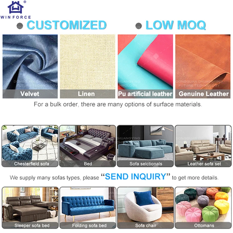 Factory Direct Fast Delivery Modern Luxury Bedroom Set Italian Wing Back Button Tufted Chesterfield Bed