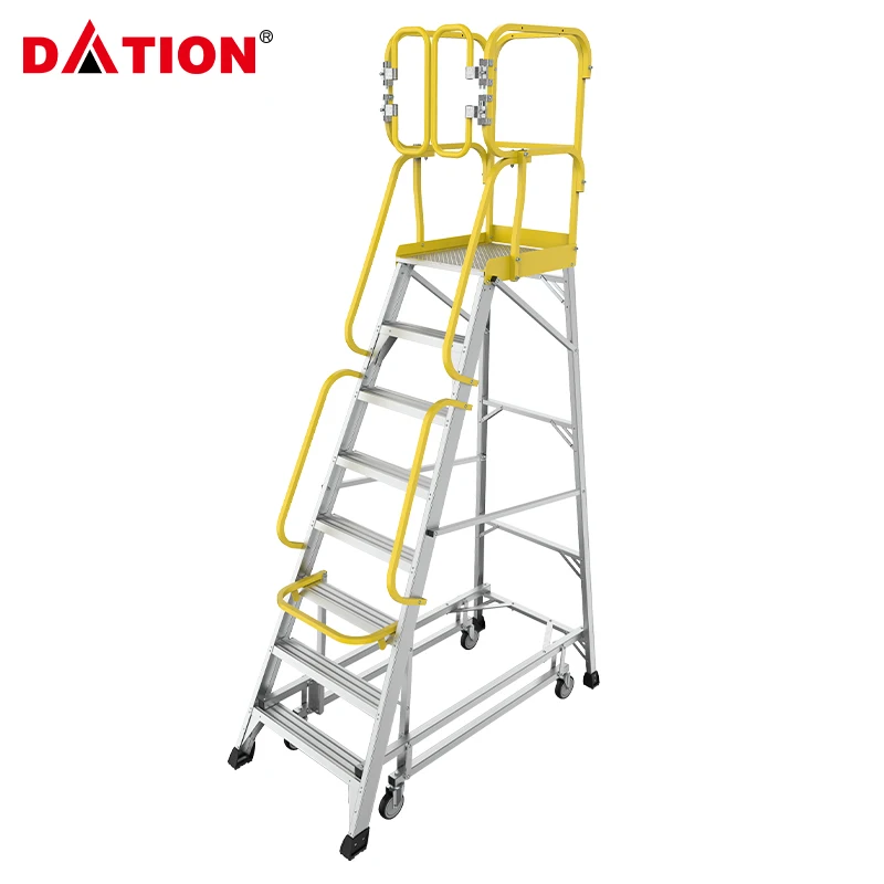 Super Aluminium Step Ladder With Work Platform Non Slip Adjustable Heavy Ladder Big Capacity