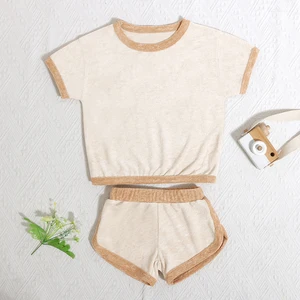 New Style Fashion Comfortable Children Short Sleeves Tops Summer Two Pieces Baby Girl Boy Clothing Sets