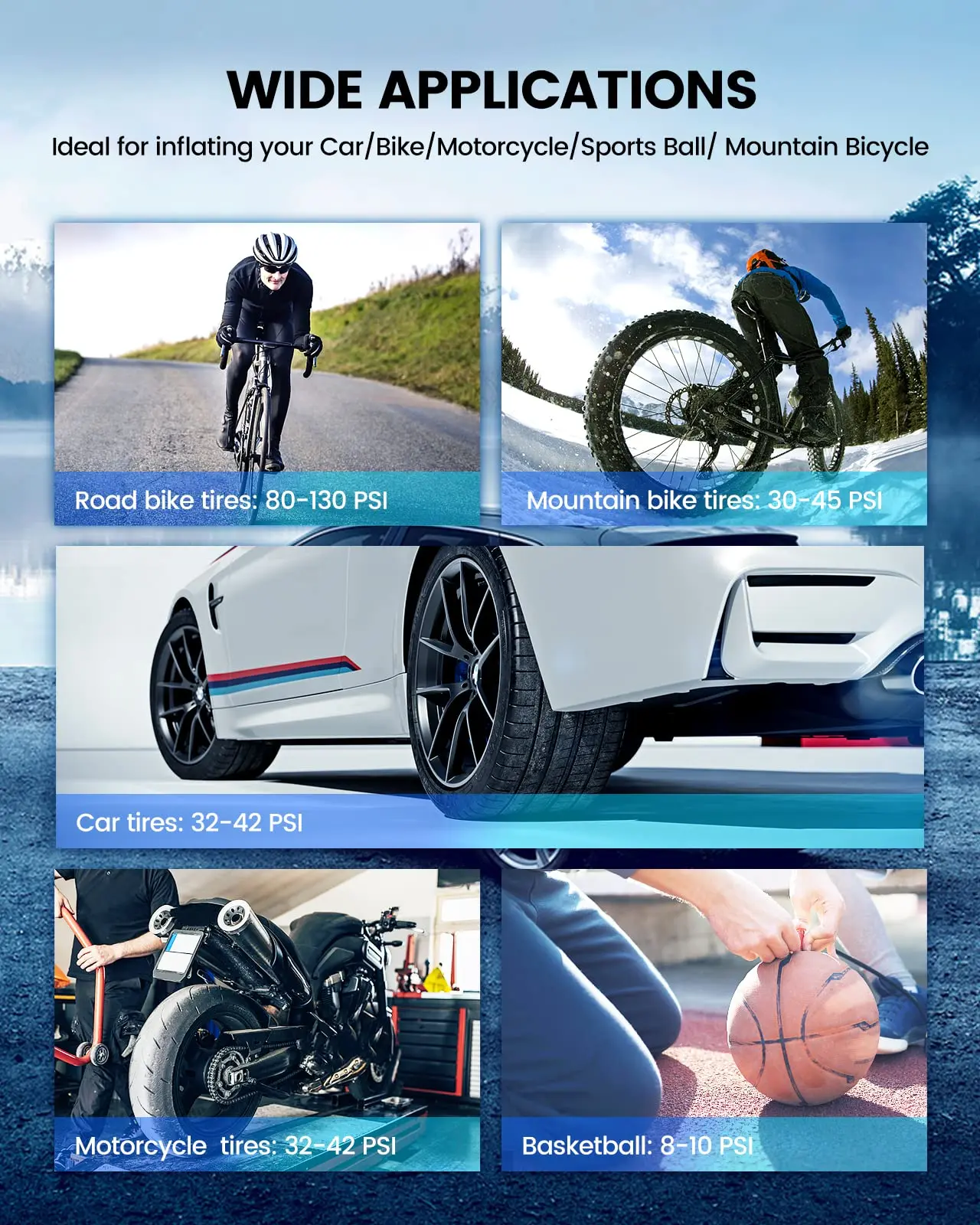 Высокая мощность аккумуляторная батарея 6000 мА/ч Авто беспроводные работающего на постоянном токе 12 В в Smart Digital давления шин автомобильный портативный воздушный компрессорныц