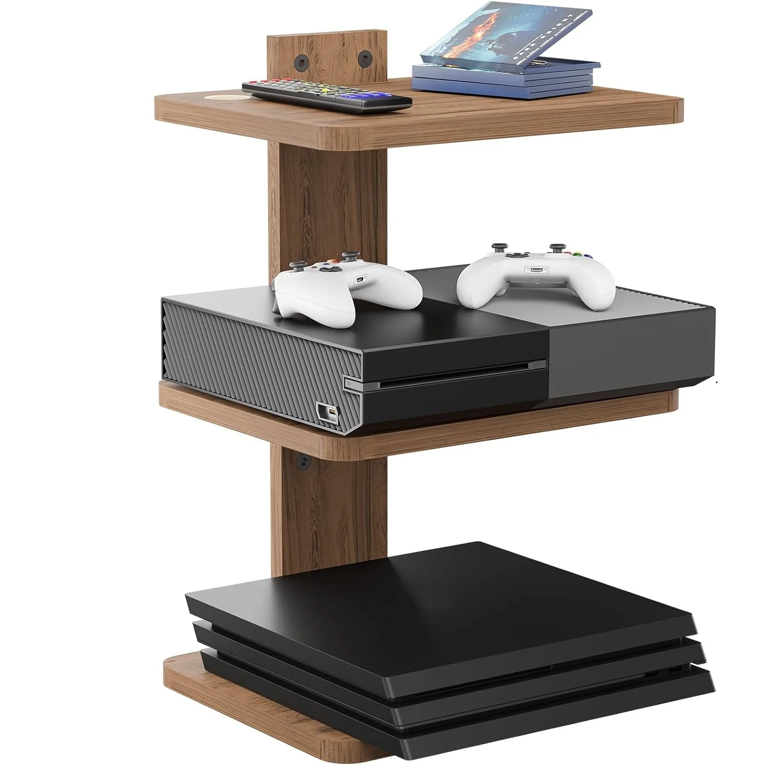 Game Consoles Routers Cable Boxes Floating Entertainment Shelf Wooden Floating Shelf for Under TV for DVD Players