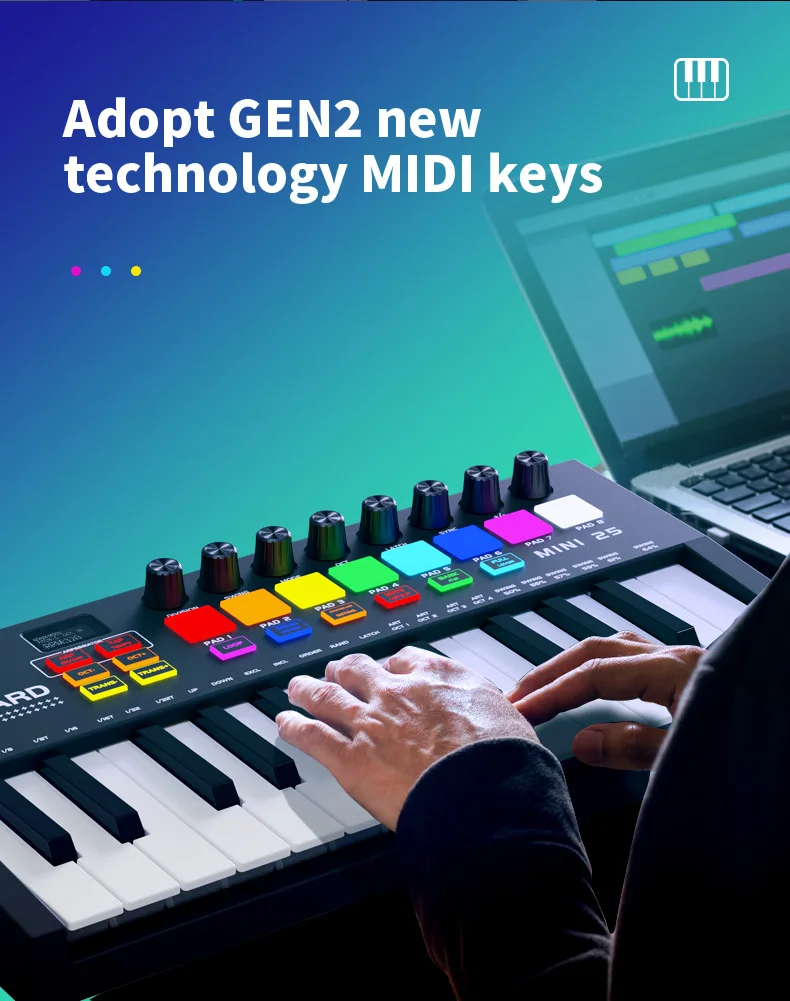 Midi Synthesizer Music Piano Portable Audio 25 Key Usb Electric Organ