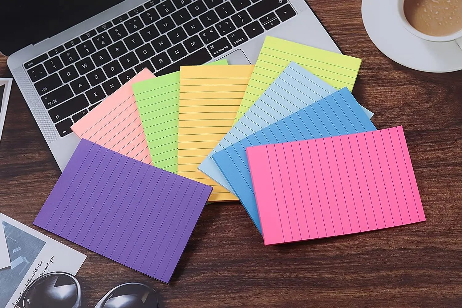 Lined Sticky Notes Bright Post Sticker Colorful Big Square Self Sticky Notes Pads for Office Home School Meeting
