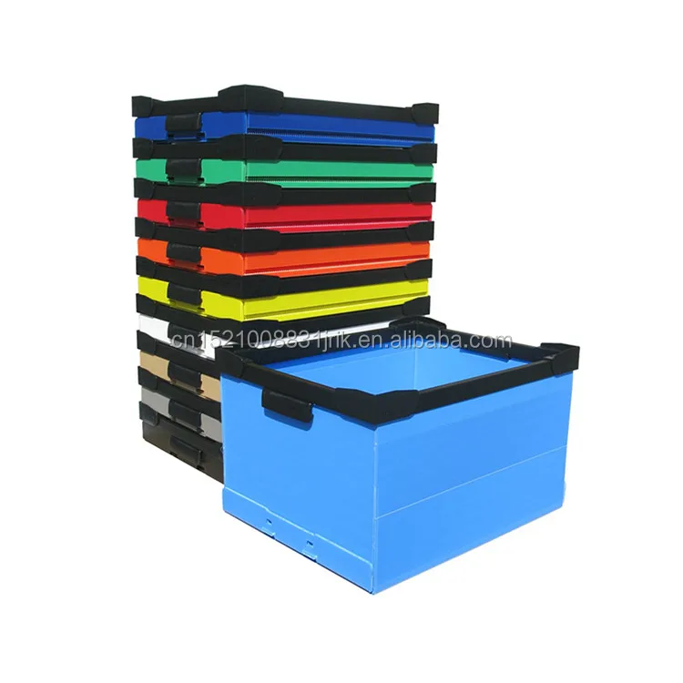 Foldable PP Corrugated Polionda Customized Plastic Container Pradan Case Carrying Storage Box With Handles for Large Part