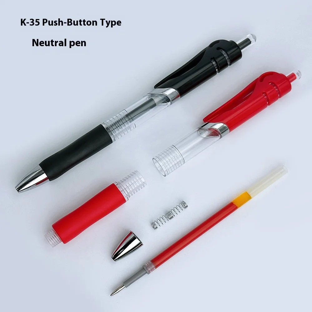 Groothandel in op maat gemaakte K35 intrekbare gelpen voor op kantoor in zwart, blauw en rood, met logo - watergebaseerde handtekeningpen van kunststof._voghion.com