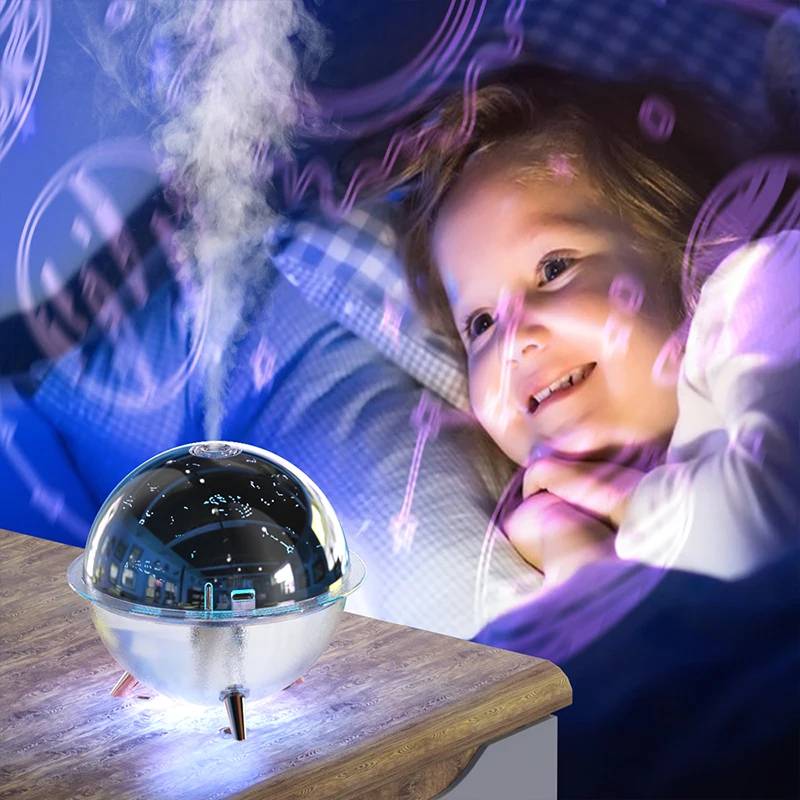 New Creative Ultrasonic Cool Mist Humidifier Bedroom Home Starry Sky Projection Lamp Humidifier With Night Light