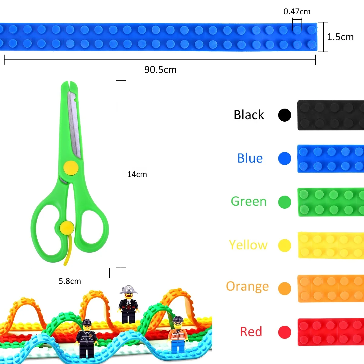YLX Factory Wholesale Multiple colors Educational Toy Silicone Building Block Tape Adhesive For Brick Tape with Sticker