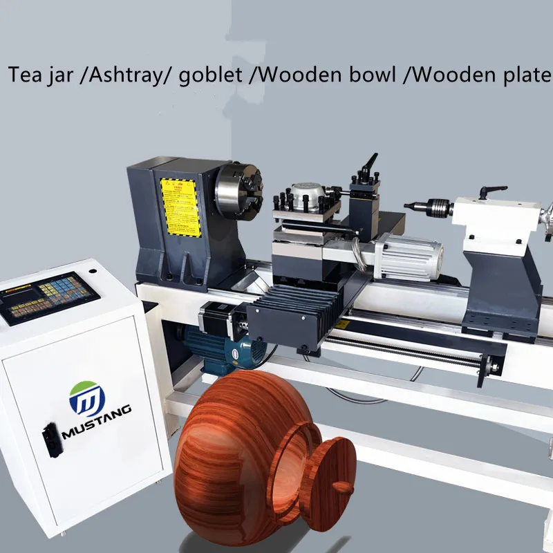 MT5025 Special Design 6-in-1 Mini Wood Lathe Machine CNC DIY Wood Tool 1.5KW Motor 2800RPM Spindle PLC Control Ball Screw