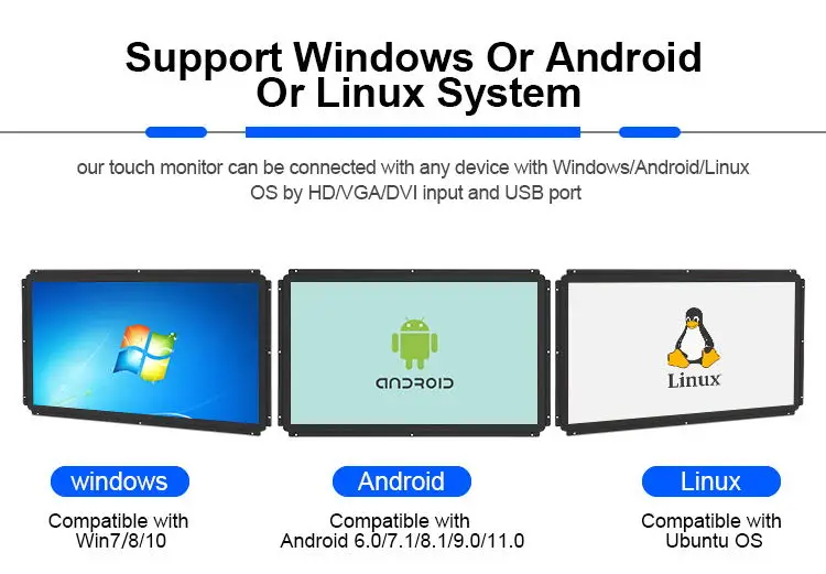 1080p Capacitive Touchscreen Led 21 Inch Lcd Display Usb Port Touch Screen Open Frame Video Player