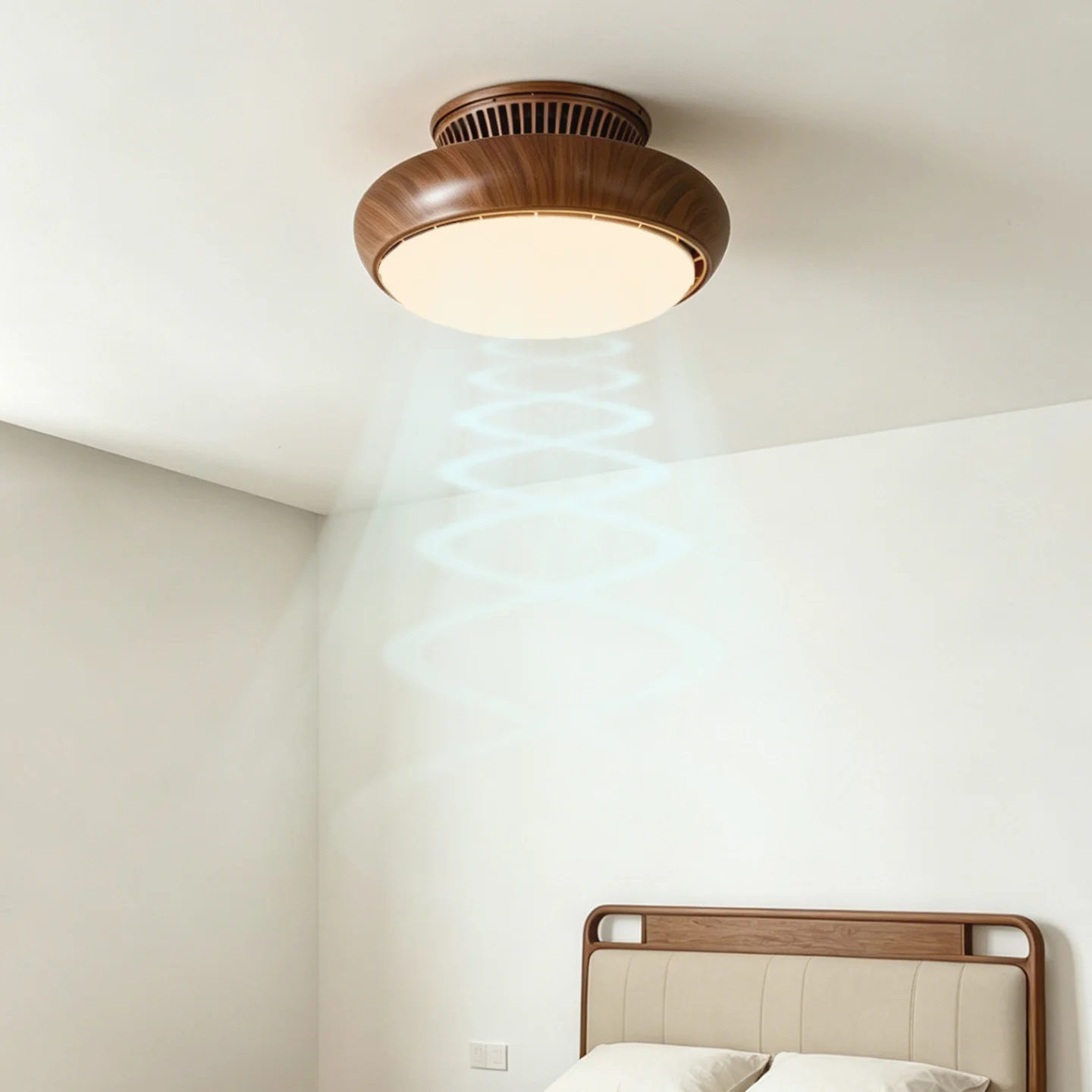 Bladeless Ceiling Fan with Light Dimmable LED Remote Control 3 Color Temperatures 6 Speeds
