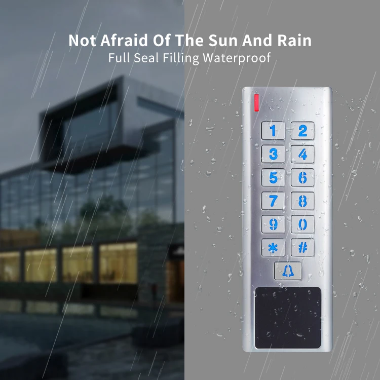 Ip67 Waterproof Metal Rfid EM Keypad Standalone Access Control Flap Access Control Gate Access Control System Rfid Keyfob