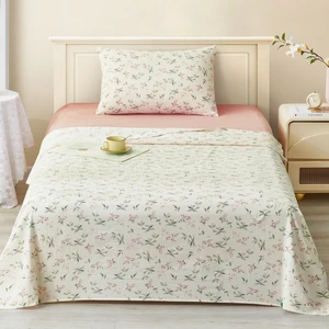 3 Piece Microfiber Twin Bed Sheet Set Printed Plant Pattern OEKO-TEX Certified Air-Permeable Bed Sheets Pillow Covers for Home