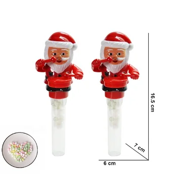 New Product Christmas deer character Santa Claus Snowman Reindeer Flexible tongue with candy tube candy toys for boys and girls