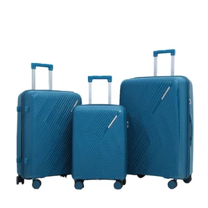 Wholesale Practical Large Capacity 3-Piece PP Travel Luggage Set Lightweight Spinner with Bag Packing Low Price Offered