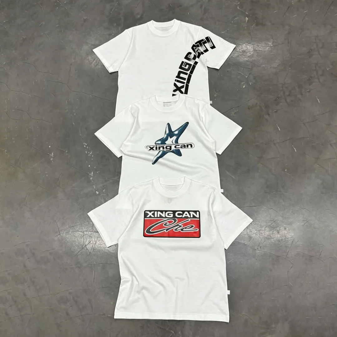 Herres streetwear-t-shirt i tungt bomuldsmateriale, tilpasset DTG-digital print/rhinsten/vasket/broderi, overdimensioneret model uden ærmer