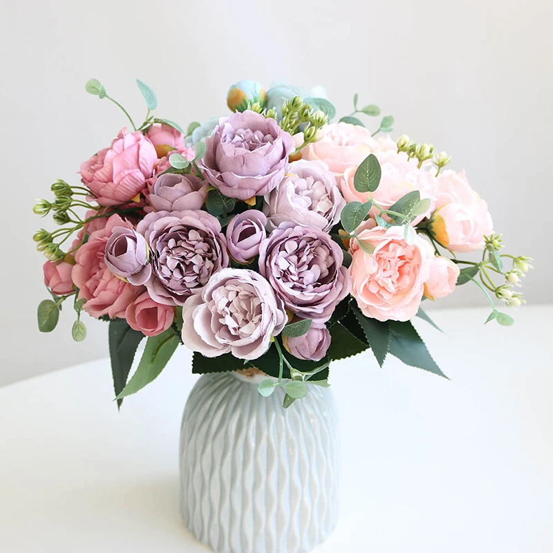 Hot Sell Peony Artificial Flowers Wedding Supplies Artificial Silk