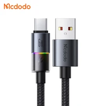 Mcdodo 817/818 6A Ultra-Fast Charging USB-C Cable with 7-Color RGB Lighting Braided 3A Data Cable for Samsung OPPO VIVO Xiaomi