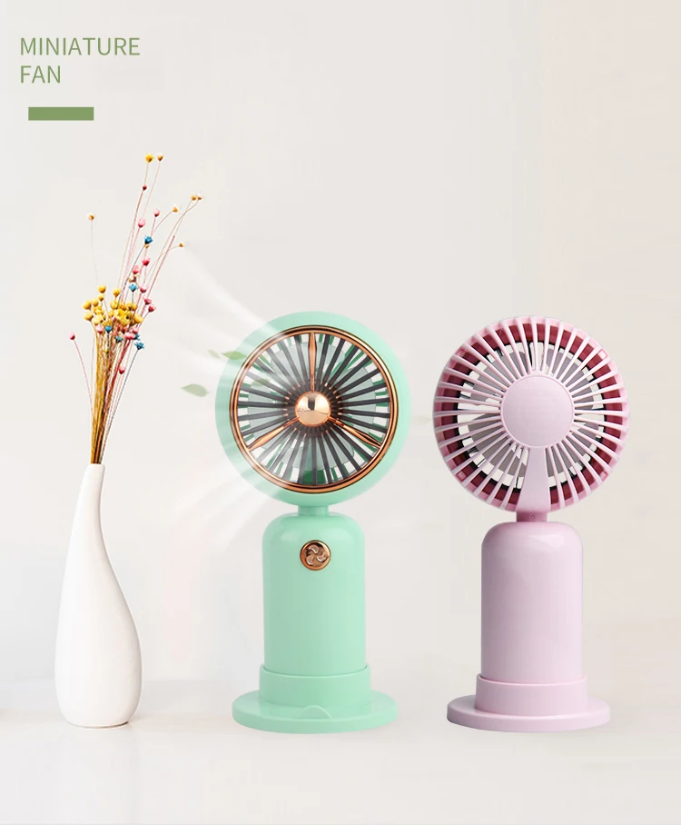 Handheld Mini Portable Fan USB Rechargeable Personal Small Desk Fan with Base Cooling Fan for Eyelash Makeup Travel