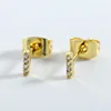 i-english letter stud earrings