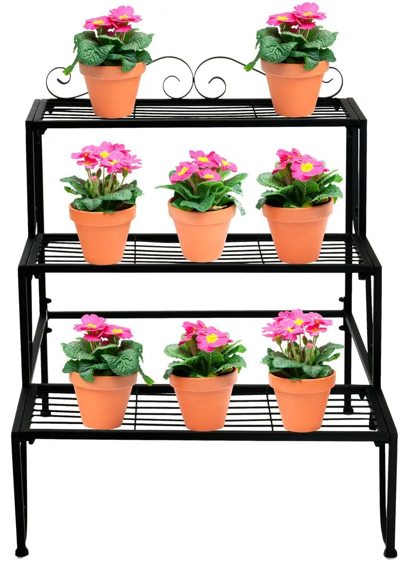 Iron Black And Gold Wall Hanging Flower Pot Hanging Round Metal Planter