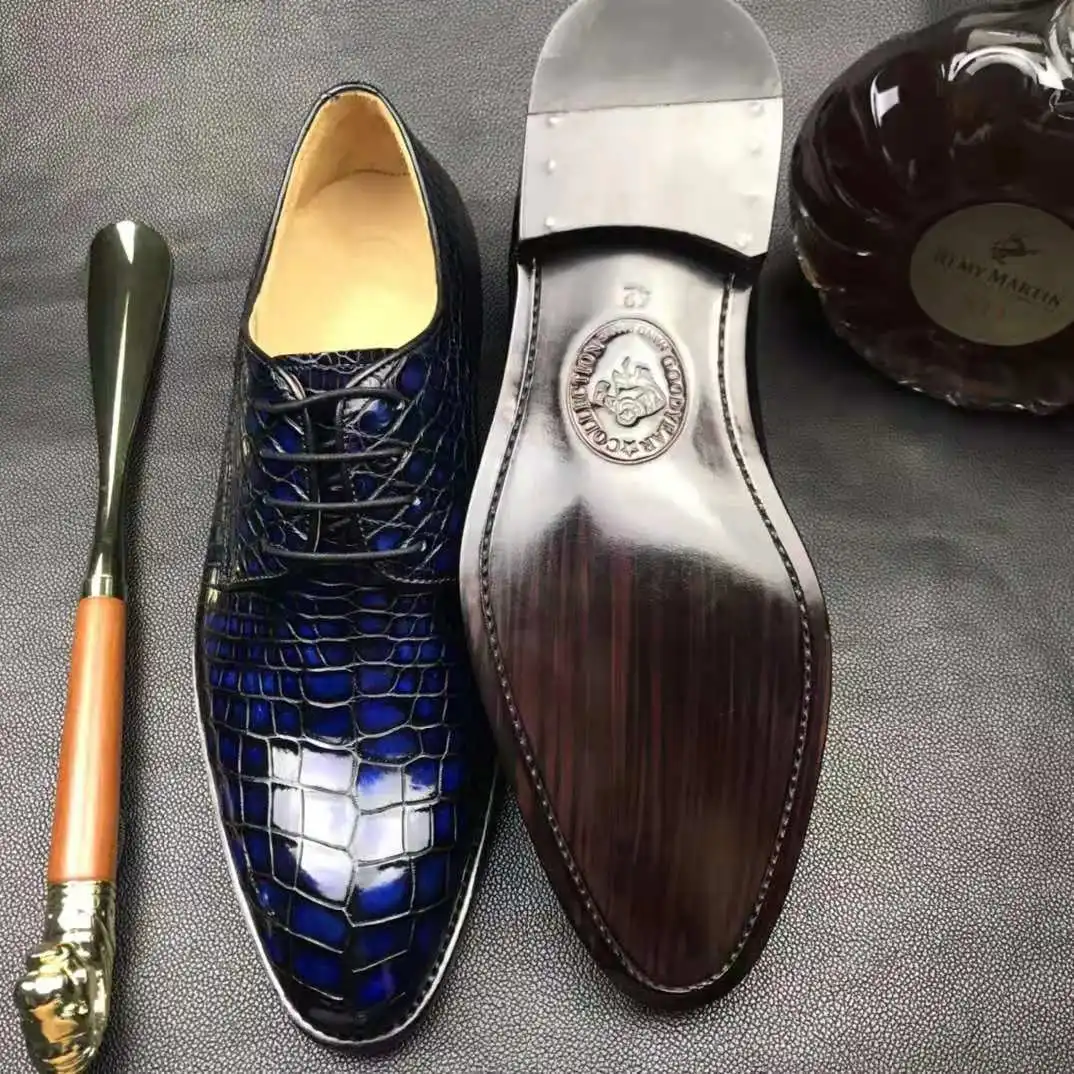Goodyear Custom Oxford Shoes - Elegant Crocodile Leather display picture 1