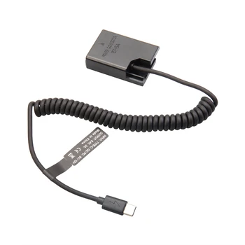 USB-C Type C DSLR EN-EL14 Camera Dummy Battery Charger Power Supply Spring Cable for nikon D3300 D3400 D3200 D3100 D5300 detail image