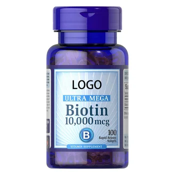 Private Label Rapid And Effective Vitamin Hair Growth 10000mcg Biotin Softgel Improve Hair Skin And Nail Growth