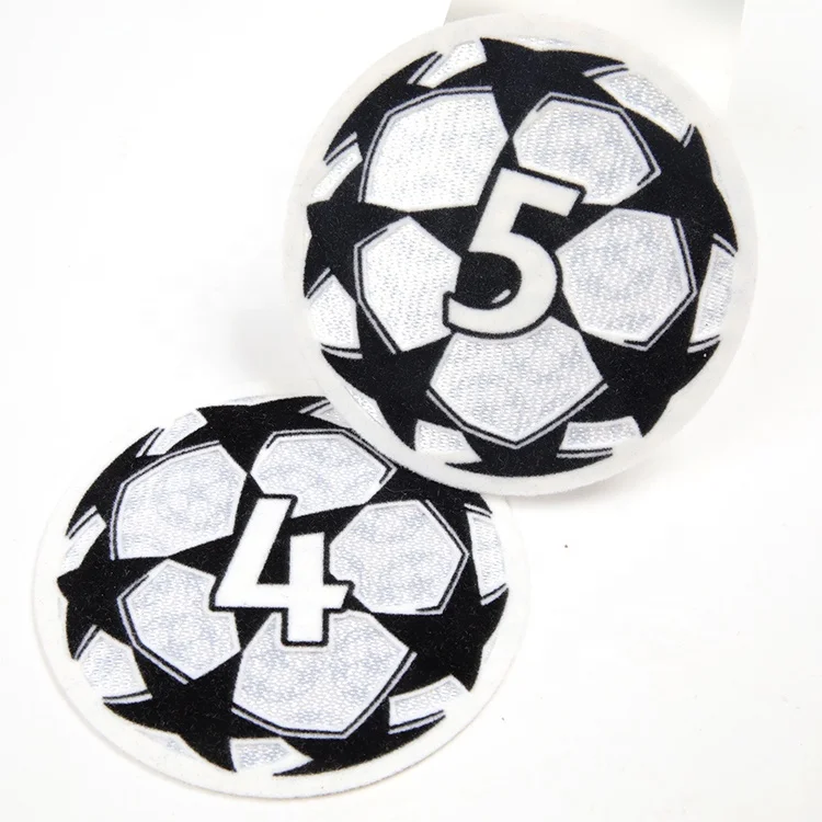 Soccer Sports Flocking Badges Producer Custom Football Logo Soft Heat Transfer Printing Flock Patches with Tatami