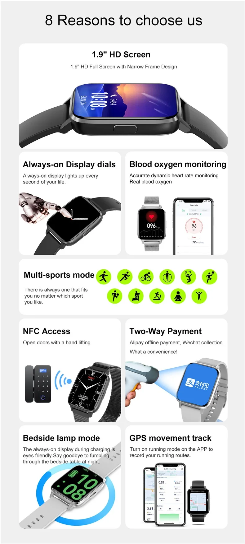 1.9 Inch Square Screen DTX Max Smart Watch Always-on Display Watch Face 500+ NFC Access Control Sports Watches Custom Dial Smartwatch (2).jpg
