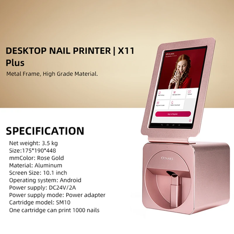 O'2Nails X11 Plus Nail Printer Machine 2400 dpi Supports uploading