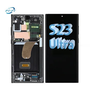 S23U Cell Phone OLED Display Assembly With Frame LCD Screen Replacement For Samsung Galaxy S23 Ultra S918