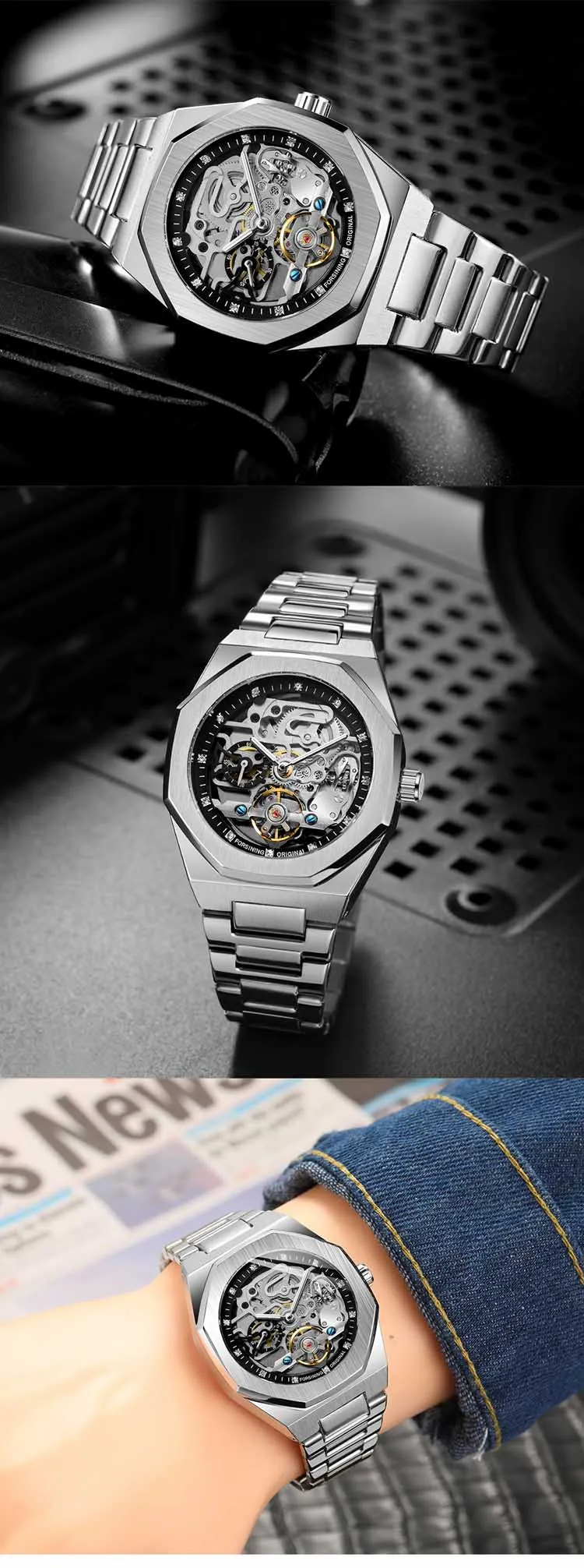 Forsining 8202 Luxury China Man Mechanical Watch Stylish Stainless ...