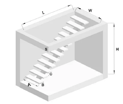 American oak treads stairs modern indoor Steel Structure straight stairs wood staircase manufacture