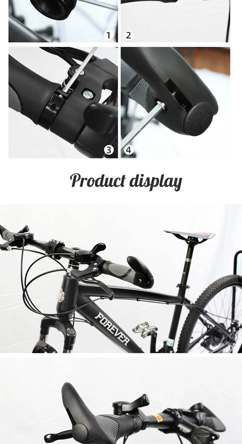 FAMEX RIDE Ergonomic Ergo Bar End Handlebar Grip Bike Soft Cycle Comfo