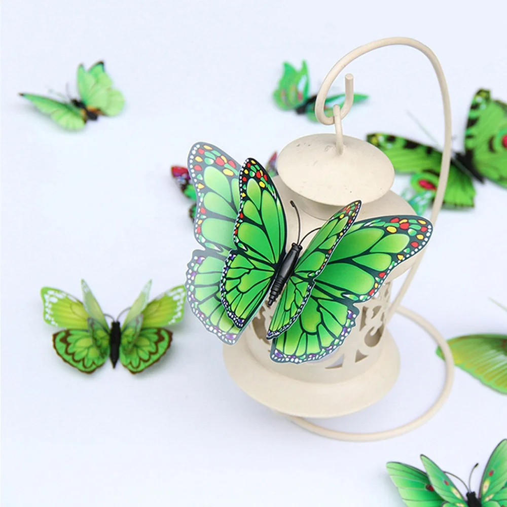 12 Pcs/pack Double Layer 3D PVC Butterfly Wall Sticker Set