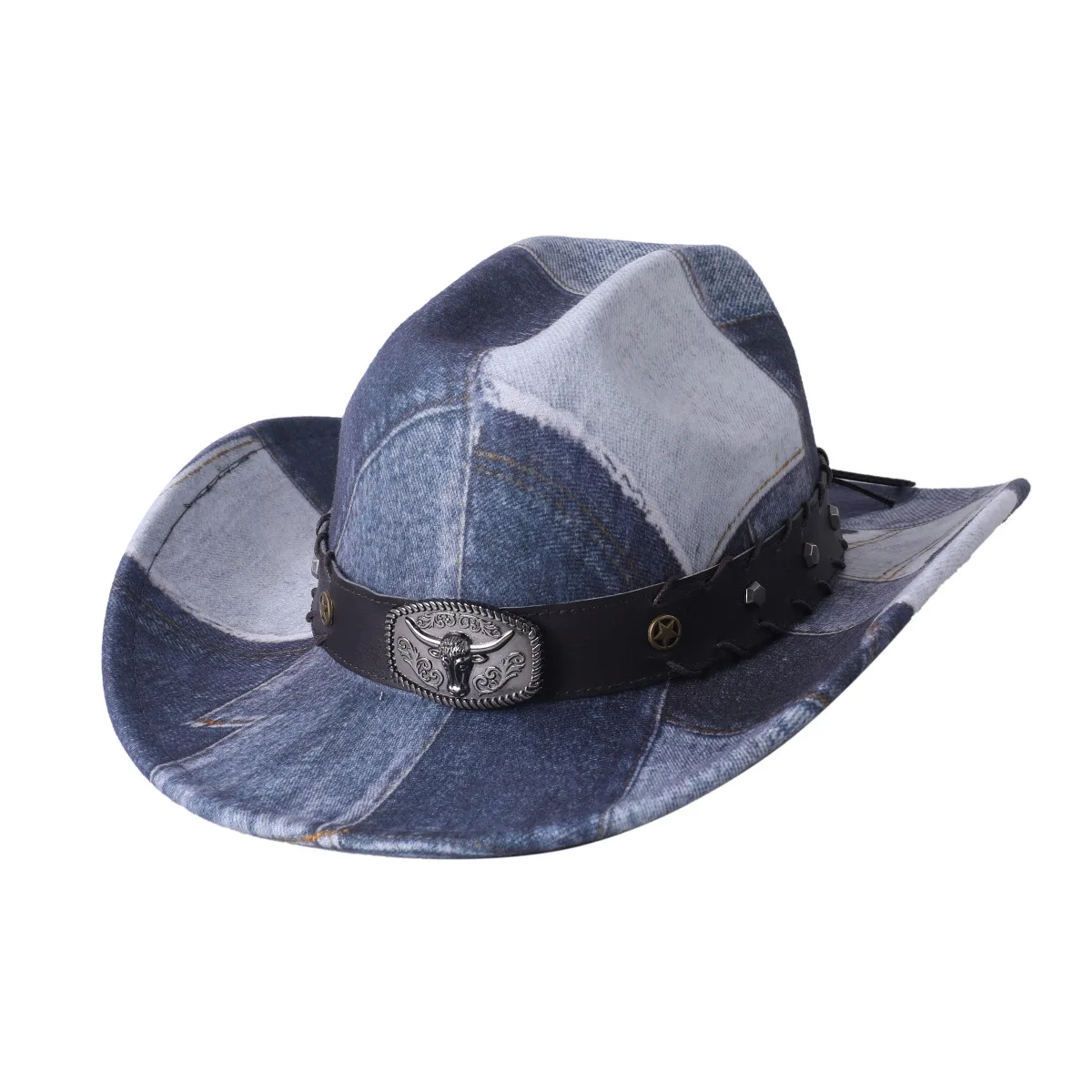 Fashion Classic Women men stitched denim Cowgirl Hats 