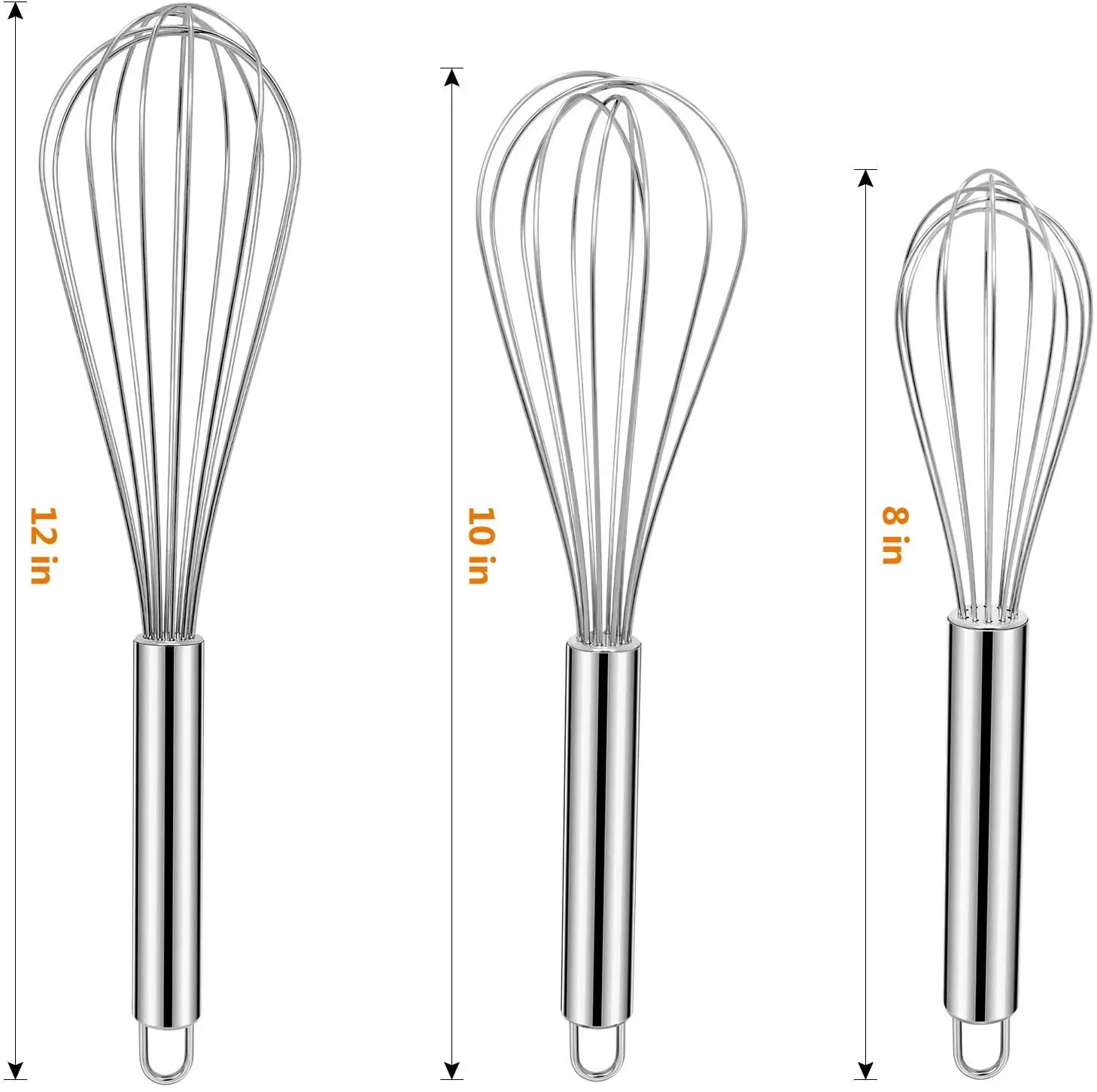 2022 CR Stainless Steel Whisk Set 8 10 12 Kitchen Whisk Balloon Kitchen  Wisk Wire Whisks