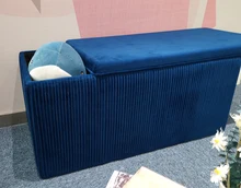 HStex Customized Modern New Style Velvet Large Ottoman Bench Multi-functional Foot Storage Stool Pouf