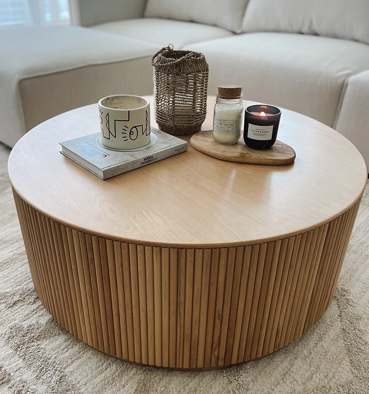 MRS WOODS Designer Rustic Modern Coffee Table Living Room Furniture Wooden Coffee Tables Cloud Coffee Table for Wedding