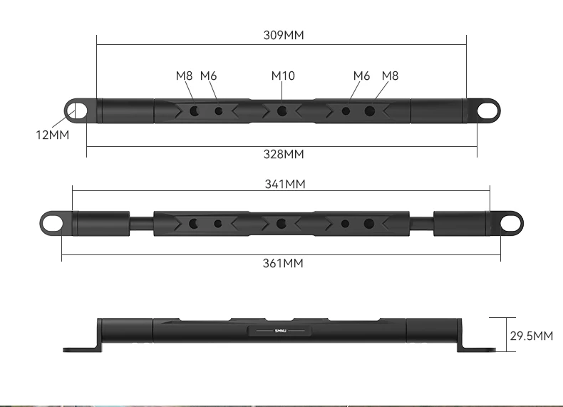 SMNU 2024 Multifunctional Telescopic Extension Black Rod for Universal Motorcycle Phone Holder Phone Mount supplier