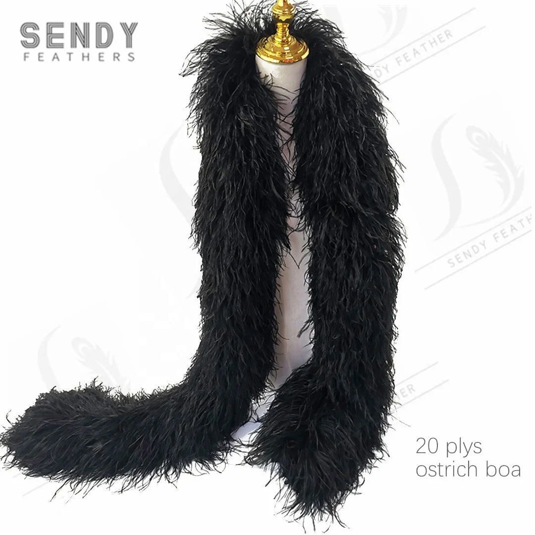 New 2 Yards Black Ostrich Feather Boa Natual Ostrich Feathers Trims Long  15-25cm Party Clothing Plume Shawl Customized 200 Grams - Feather -  AliExpress