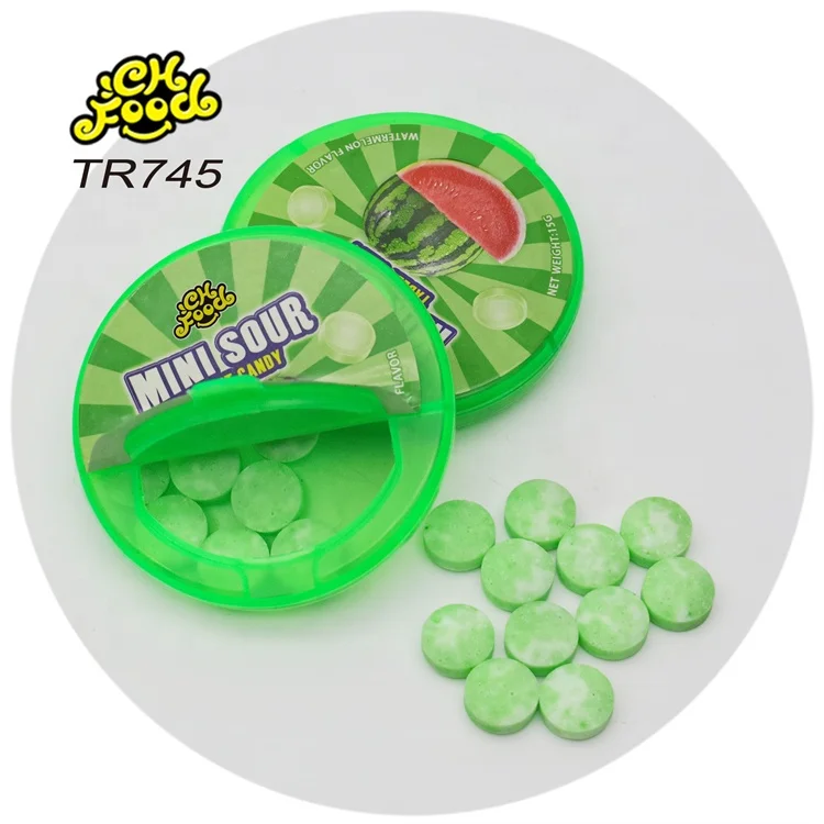 Wholesale Bottle Candy OEM Watermelon Fruit Flavor Tablet Hard Candy for Kids Halal Candy Toy