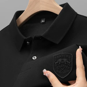 Polyester / Cotton Summer POLO Shirt Men's Short-sleeved Casual Loose T-shirt Embroidery