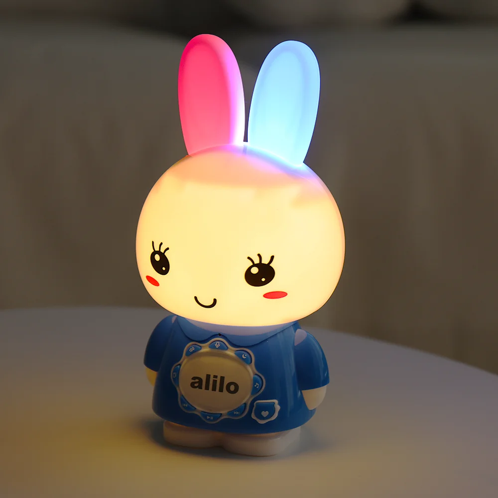 Alilo Educational Robot Toys Kids Companion Safe Chew-able Ear Bedtime Stories and Music Night Light