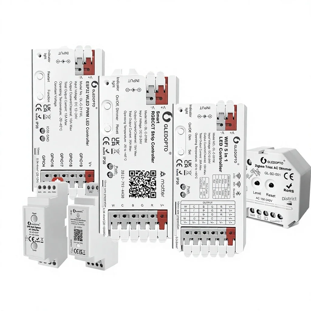 WLED Graffiti Matter-styrenhet WiFi 5-i-1 LED-strimma ZigBee RF 2,4 GHz för fasavskärning av växelström SCR-dimming