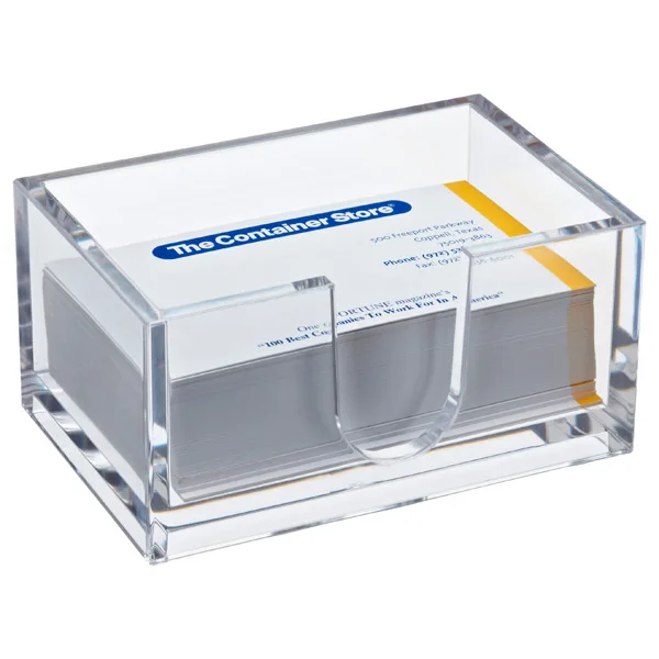 1pc White Acrylic Business Card Holder Display Stand for Office Desk 