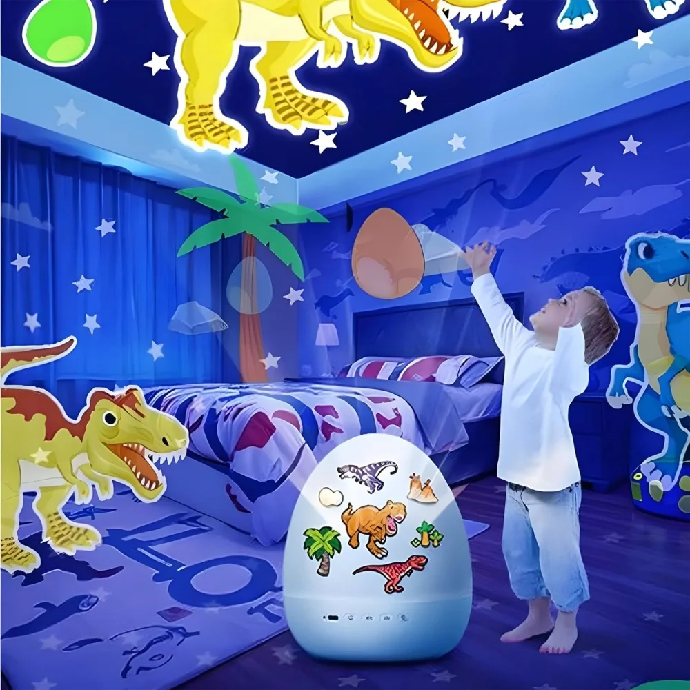 21 Films Dinosaur Egg Night Light Projector - Colorful & Relaxing