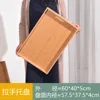 Bandeja de bambú con asa plana, 60*40*4