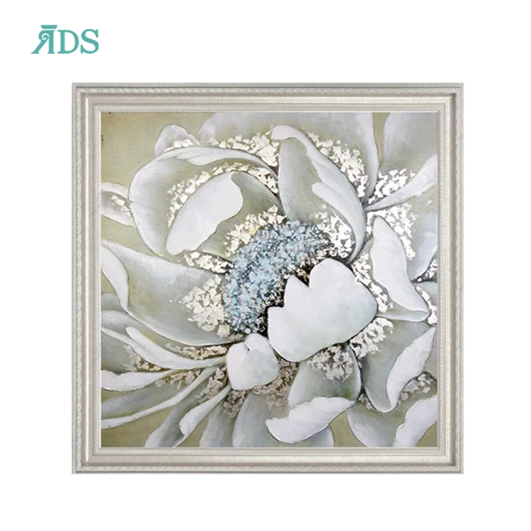 现代家居装饰手绘艺术白莲花油画 Buy White Flower Oil Painting Lotus Flower Painting Flower Oil Painting Product On Alibaba Com